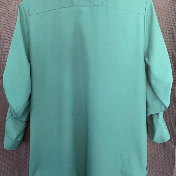 Calvin Klein Button Down Blouse with Zipper Detail - Picture 6 of 6